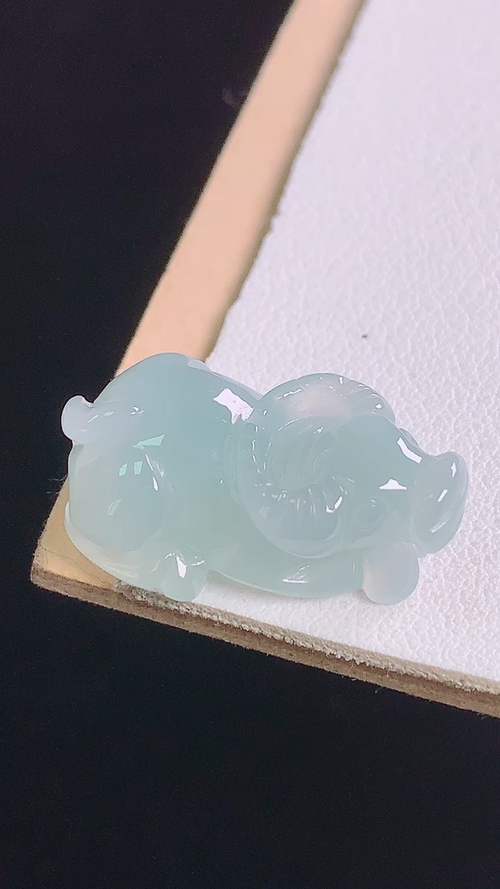 冰种牛， 尺寸:23.7-14.3-9.5mm