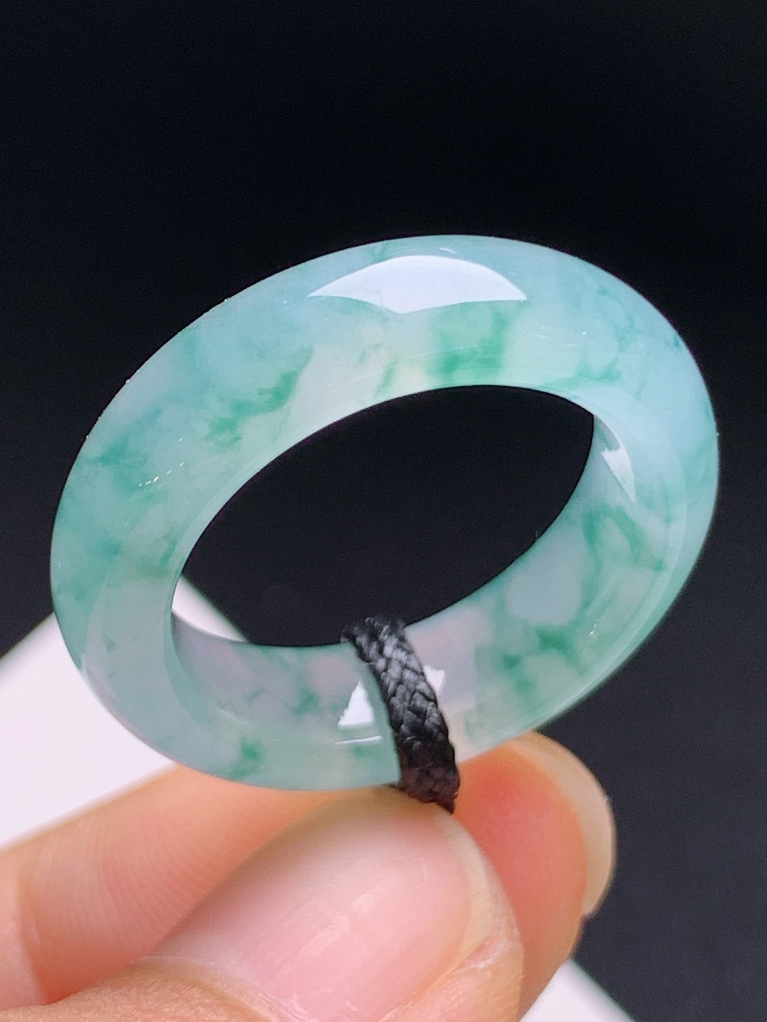 ️ 飘花指环戒圈，胶感通透，飘花随性雅致，简约百搭 裸石24.3-6.3-3.8 圈口13 08