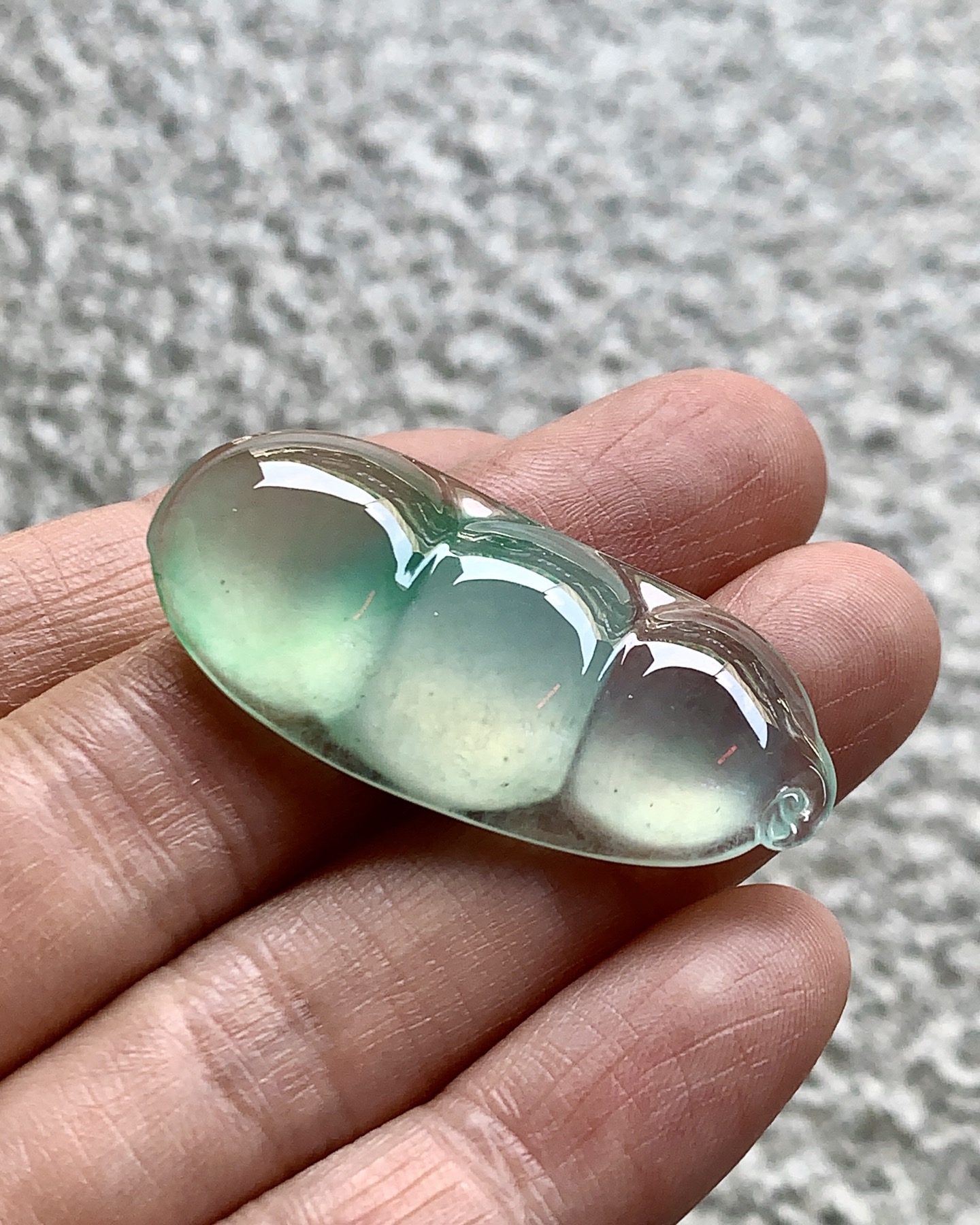 ️ 冰飘绿福豆 尺寸：39.7×17.3×7 温润雅韵，福泽绵长