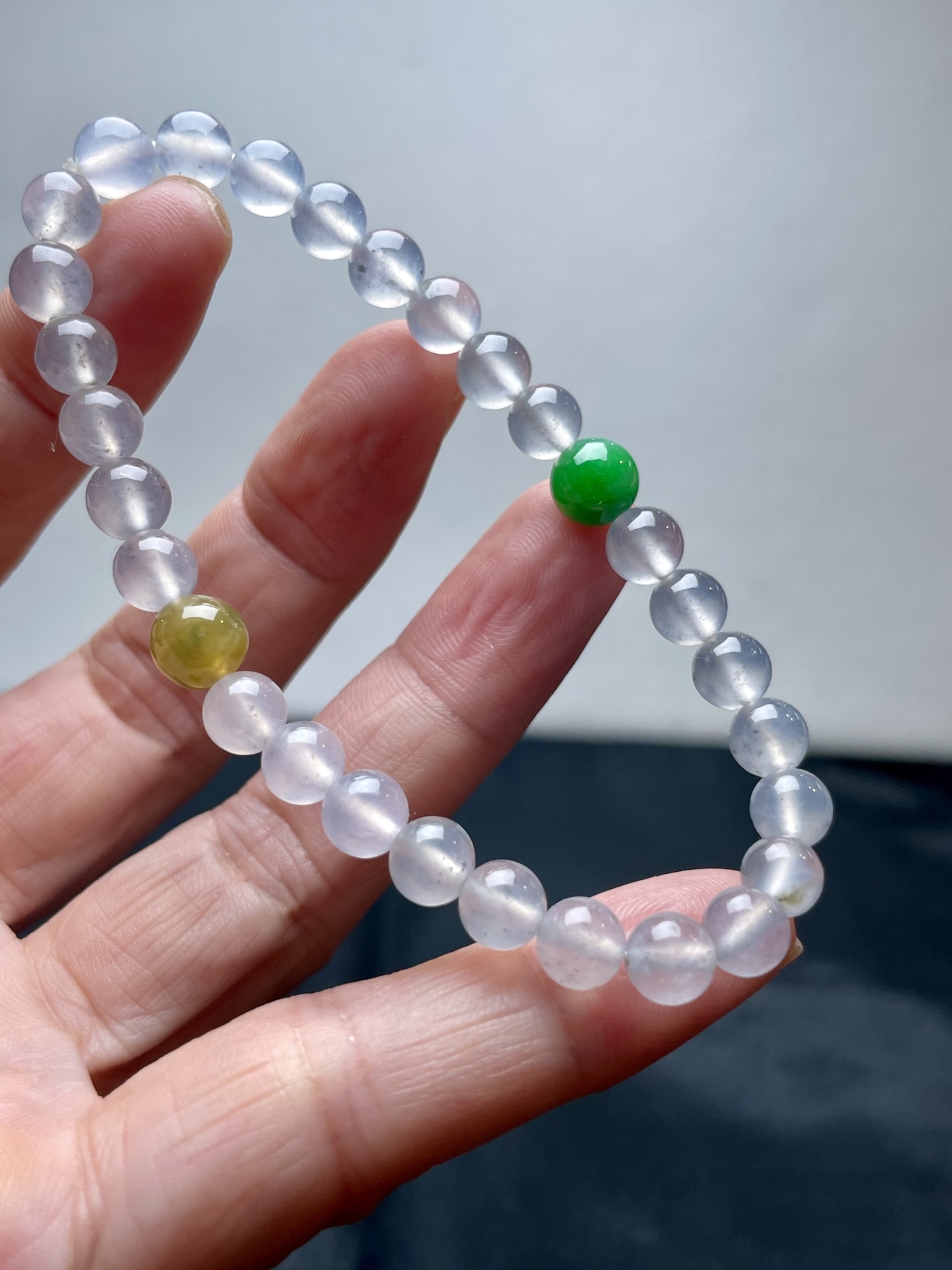冰乌鸡小手串，6.3mm、30粒