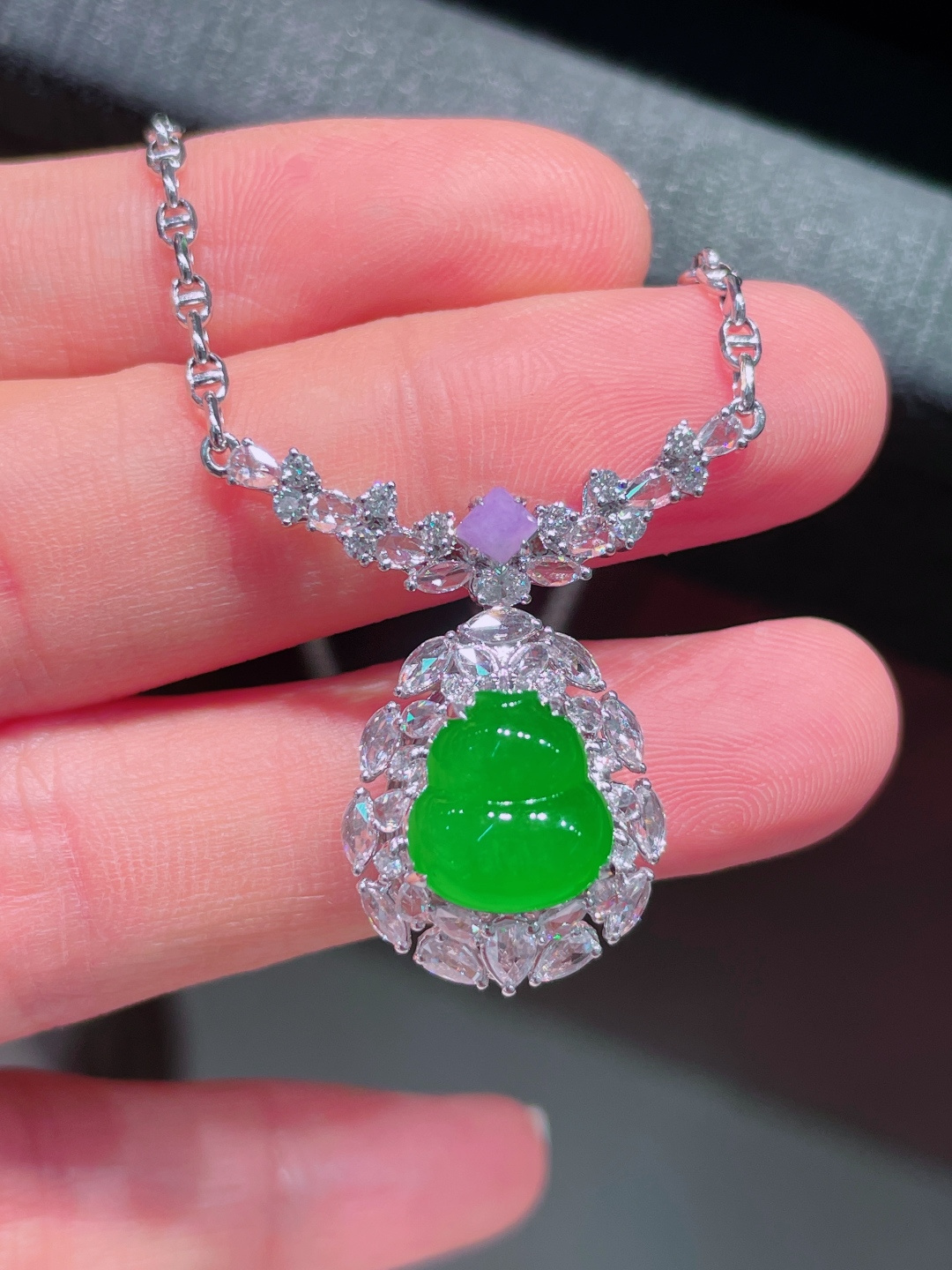 ️绿葫芦项链，晶莹剔透，新颖时尚，11-10.3-4