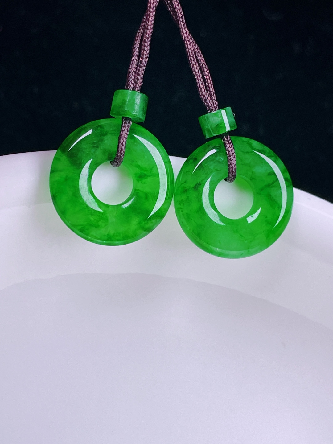 ️飘绿耳坠，老种起光，细底通透，尺寸：12/3mm0714