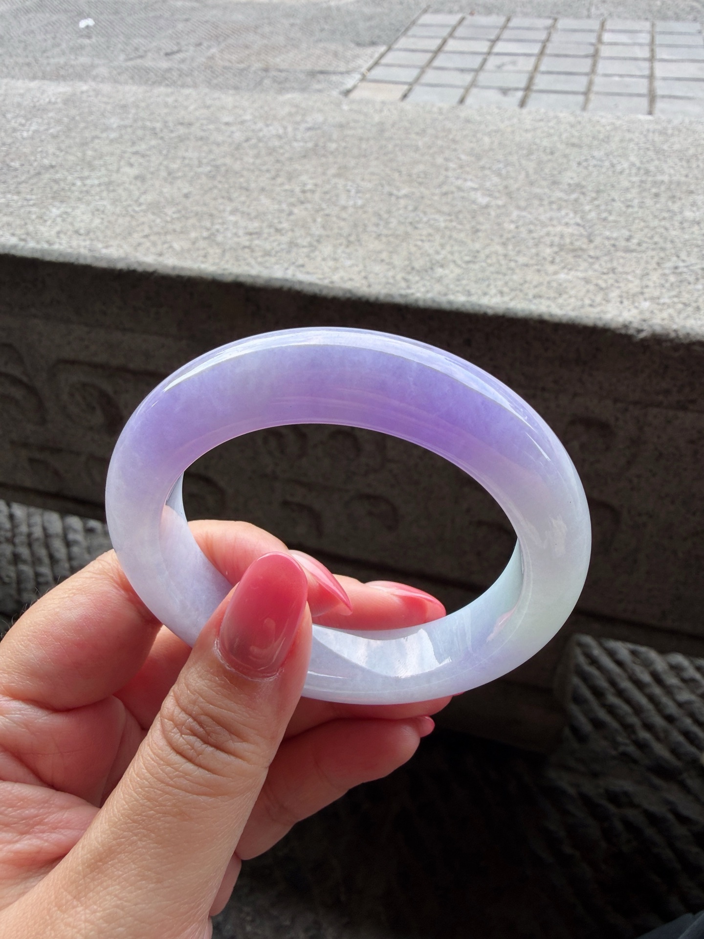 手镯正圈53 54圈口53.3-12.7-9.6编码0714QH23糯种，玉质细腻，水润，种老，无裂