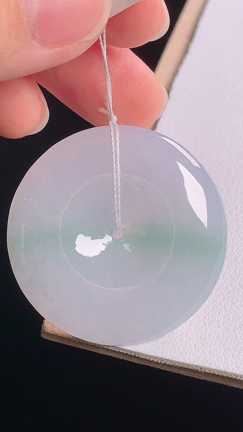 冰润平安扣，无裂，尺寸:33.9-5.7mm