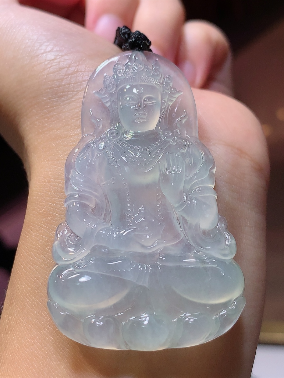 高冰渡母挂件 料子冰透 水润起光 佩戴端庄大方 货号30712，59.2-36-5.5