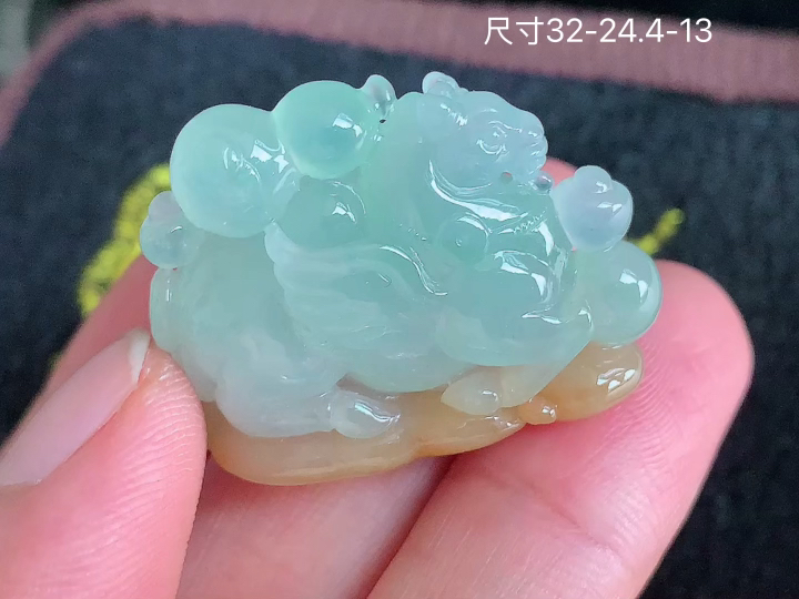 冰飘黄唐马 老坑冰透 种老水足 水润光泽 性比高 无裂, 尺寸看图