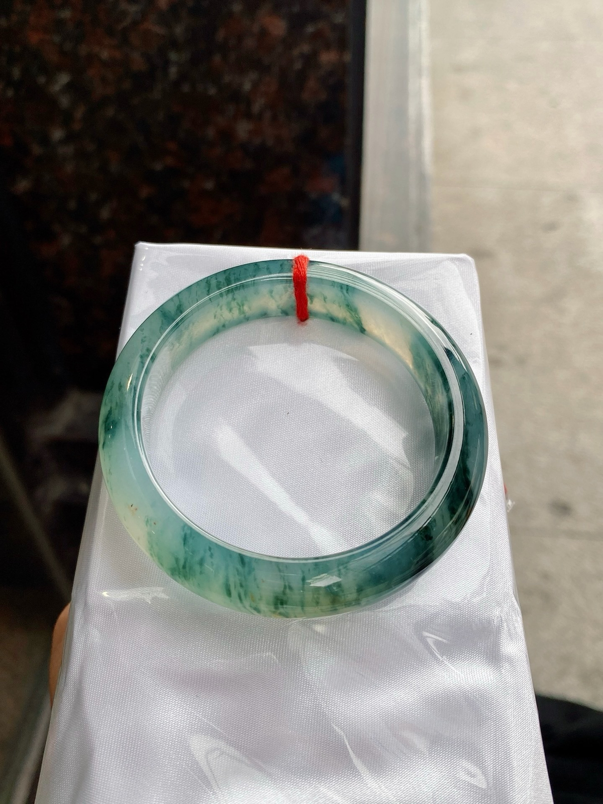 圈口53-13-8.3     【冰黄飘花正圈手镯】圈口52  53可戴  质地细腻   种水好