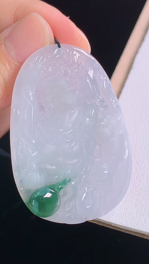 ️冰飘花观音，无裂，尺寸:46.7-32.1-5.9mm 11