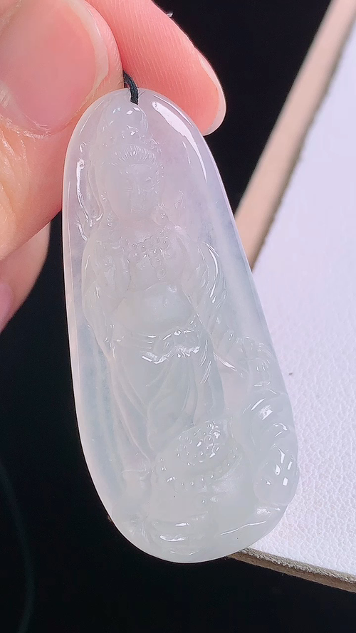 ️冰种观音，无裂，尺寸:47.1-21.4-4.8mm