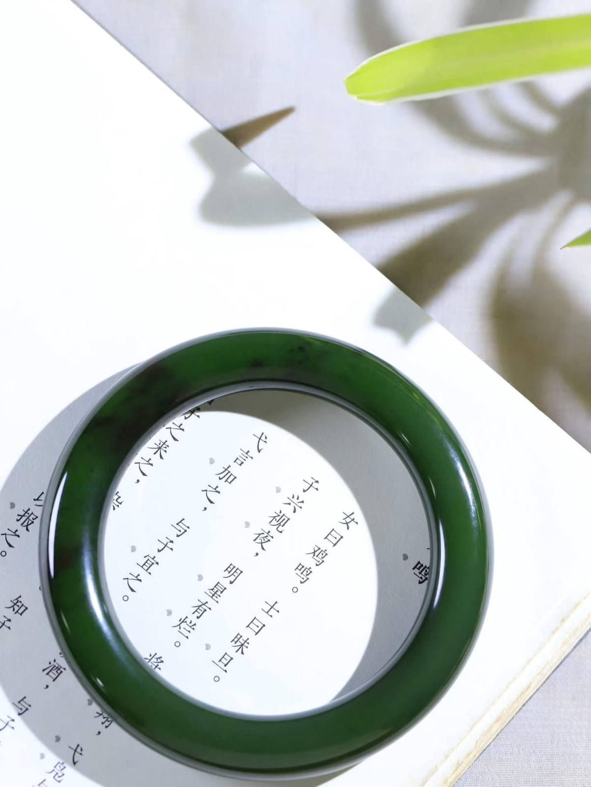 【悠悠芳华.镯】

收藏级臻品和田玉碧玉圆条手镯 玉质温润 青葱岁月，尽收腕中，婉转流畅，凝岁月悠长。盈一眸恬淡，挽一抹绿意。重65.2克 内径56.5mm尺寸11-11.5mm   86701455A