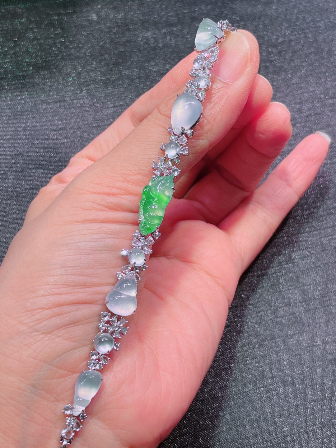 ️绿福豆手链，晶莹剔透，新颖时尚，19.5-8-3