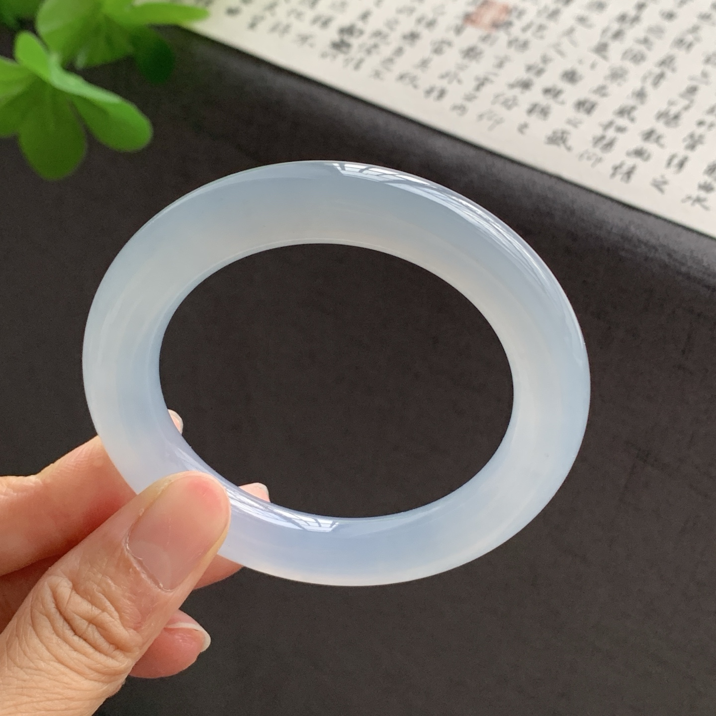 071427LJ 冰紫圆条翡翠手镯 54.8-10.8-11.2