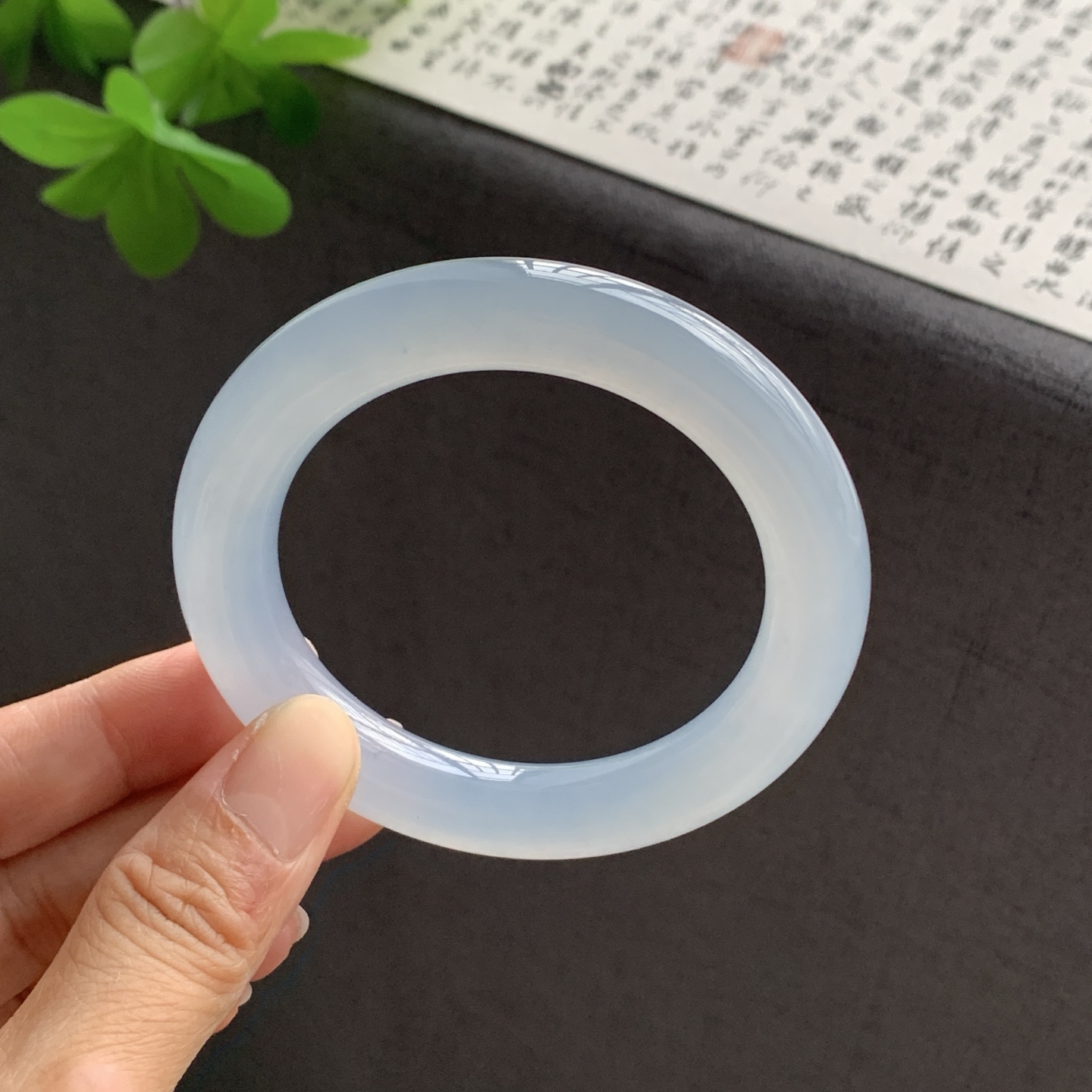 071427LJ 冰紫圆条翡翠手镯 54.8-10.8-11.2