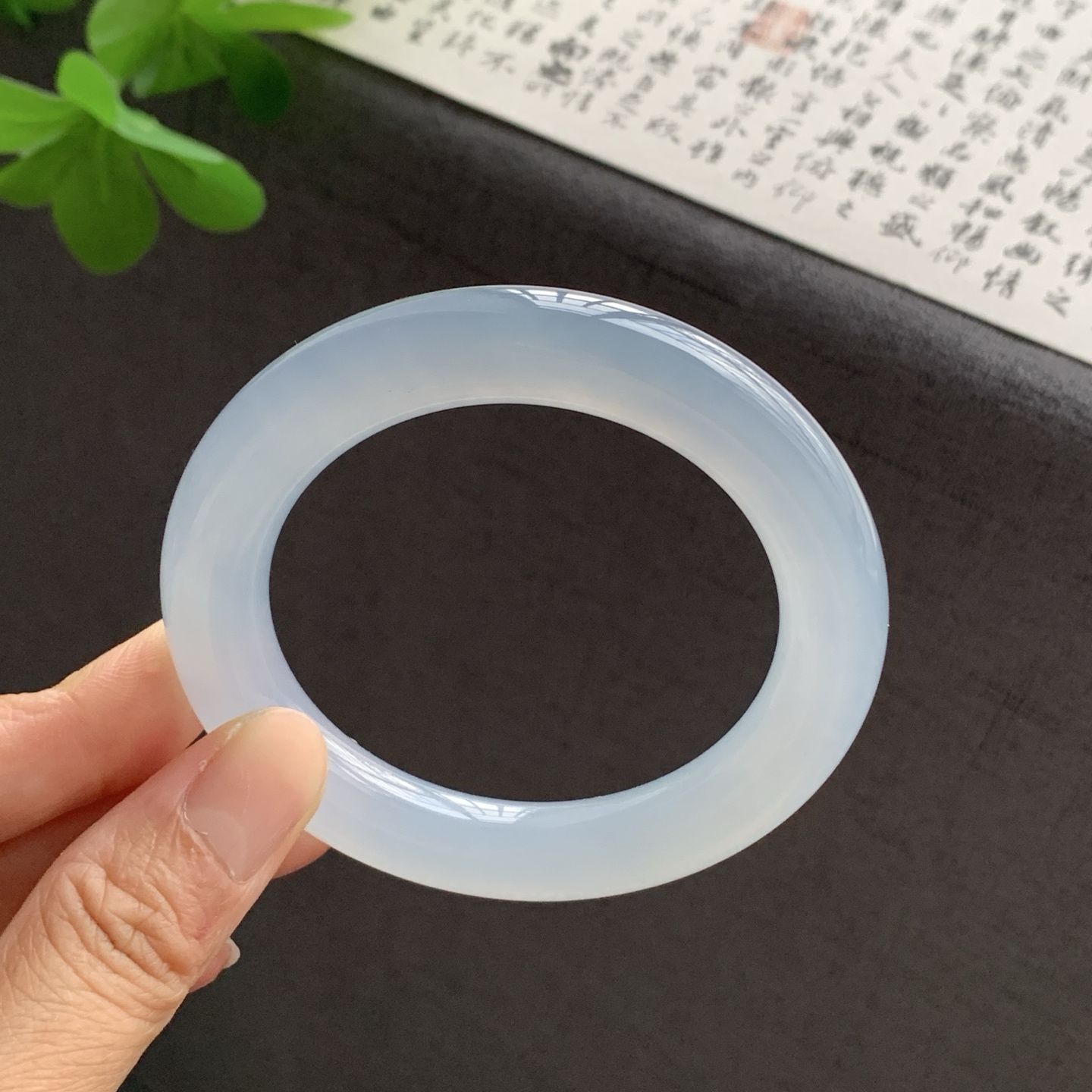 071427LJ 冰紫圆条翡翠手镯 54.8-10.8-11.2