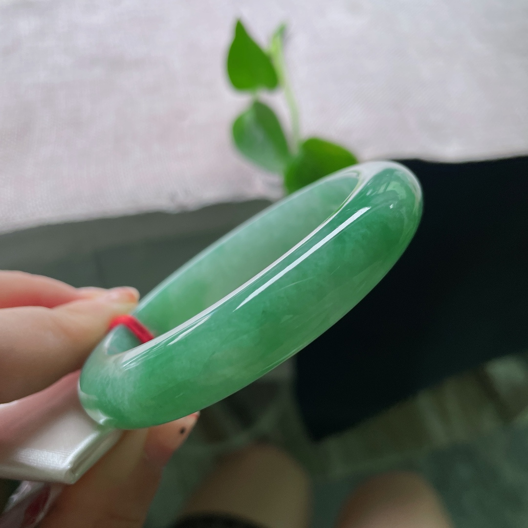 绿底正圈，水润细腻，郁郁葱葱，满园春色关不住，贵气，晶体纹，ss55504a