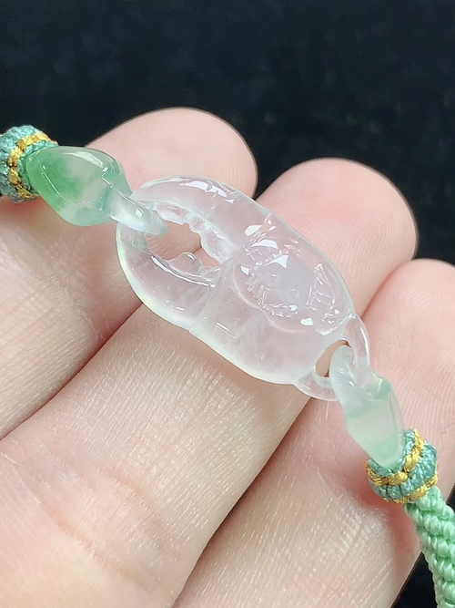 冰种八方来财手串，尺寸38.6-11.8-5.3mm，Q15lwh6