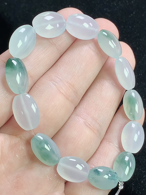 冰飘花玉珠手串，尺寸13.2-10.2-5.8mm，Q15lwh6