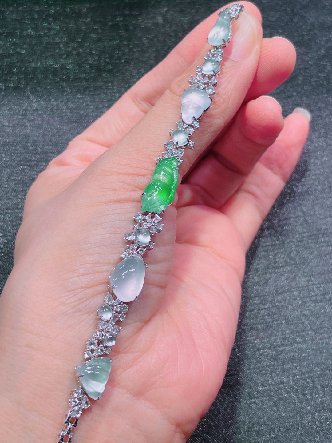 ️绿福豆手链，晶莹剔透，新颖时尚，19.5-8-3