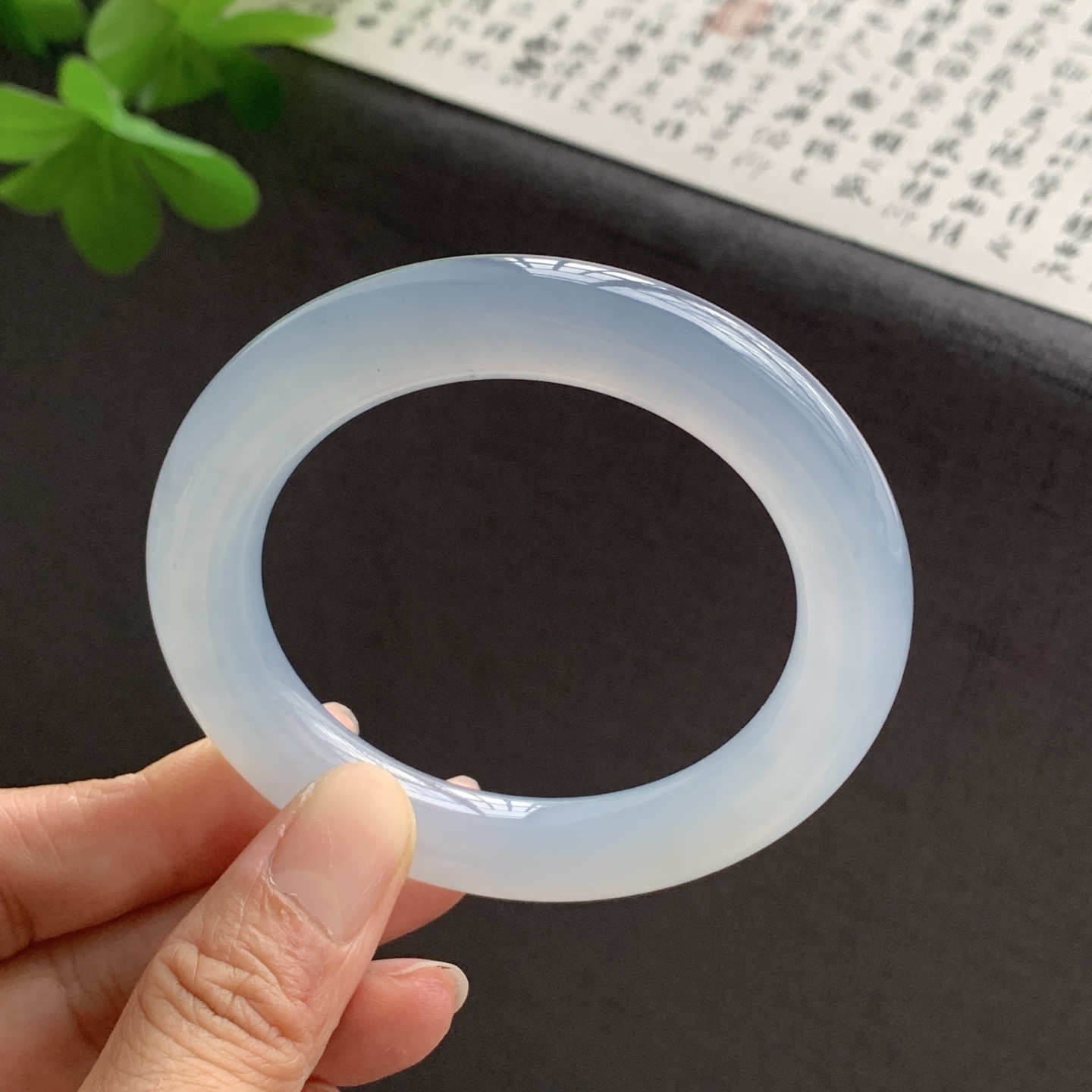 071427LJ 冰紫圆条翡翠手镯 54.8-10.8-11.2