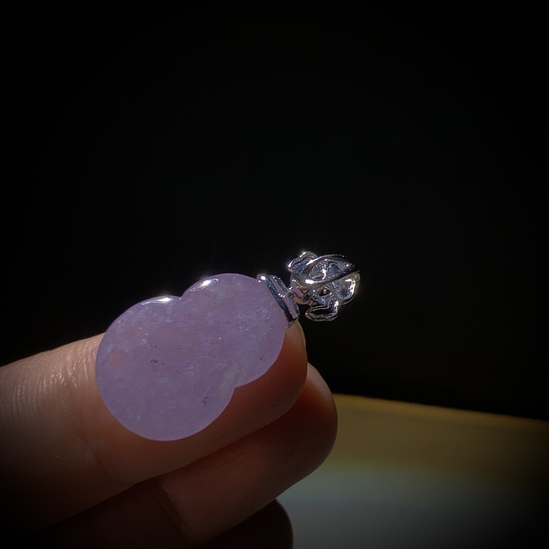 ️ 淡紫葫芦，29.8-裸石21-15-5.2mm，18K金，南非钻，3.59g