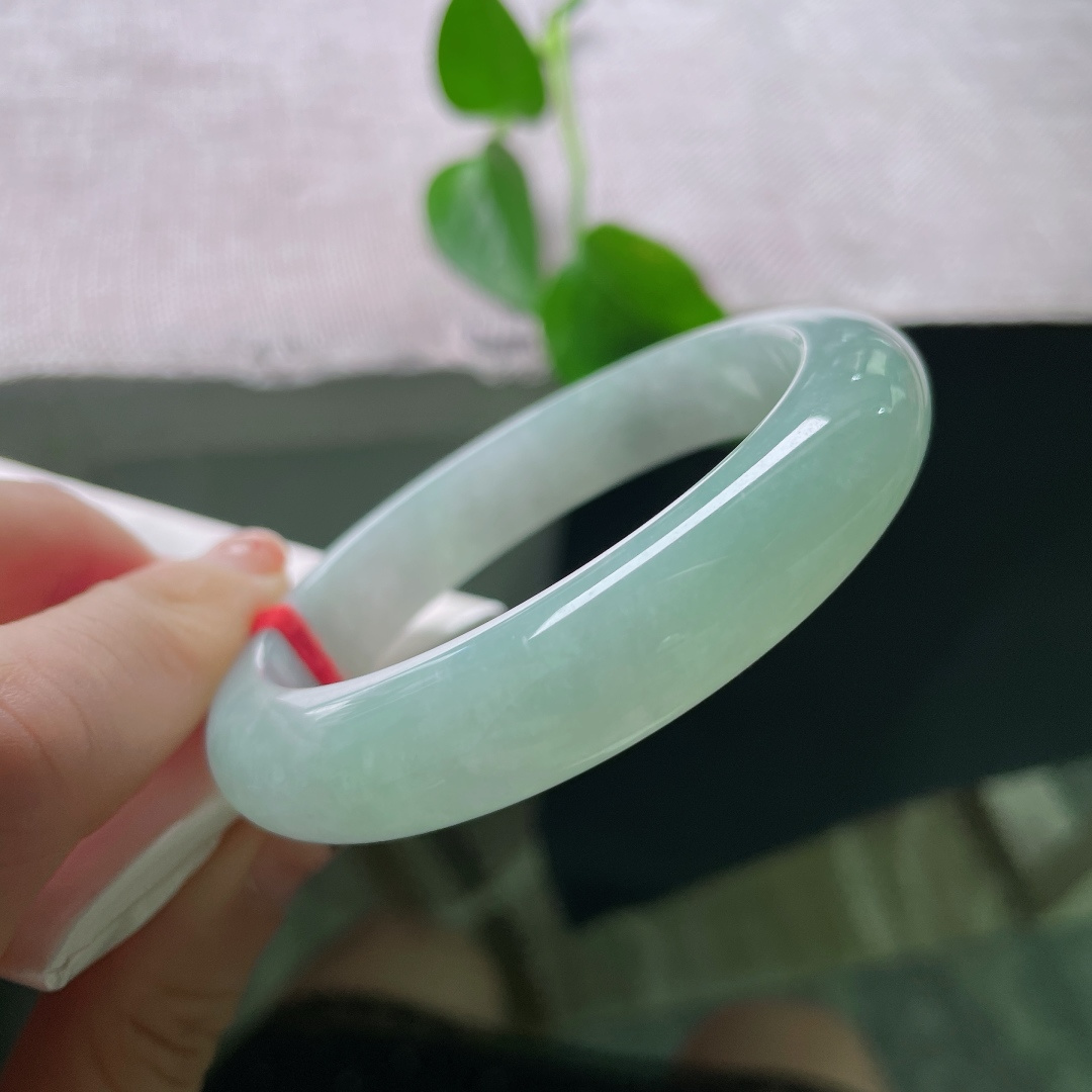 55.5/12/8.7绿底正圈，水润细腻，色系甜美，娇俏玲珑，减龄，显白，晶体纹，ss55033a