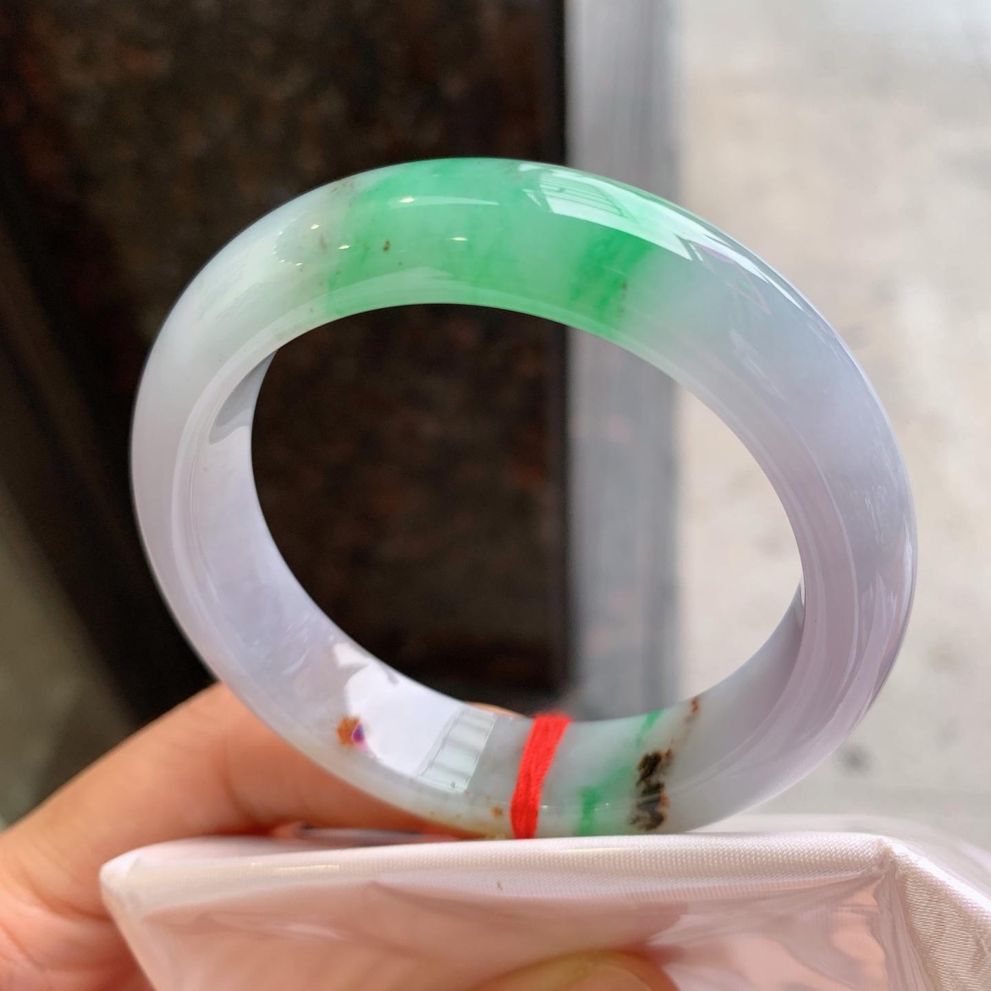 正圈三彩 有纹 尺寸：51/12.5/8.4 特色料子