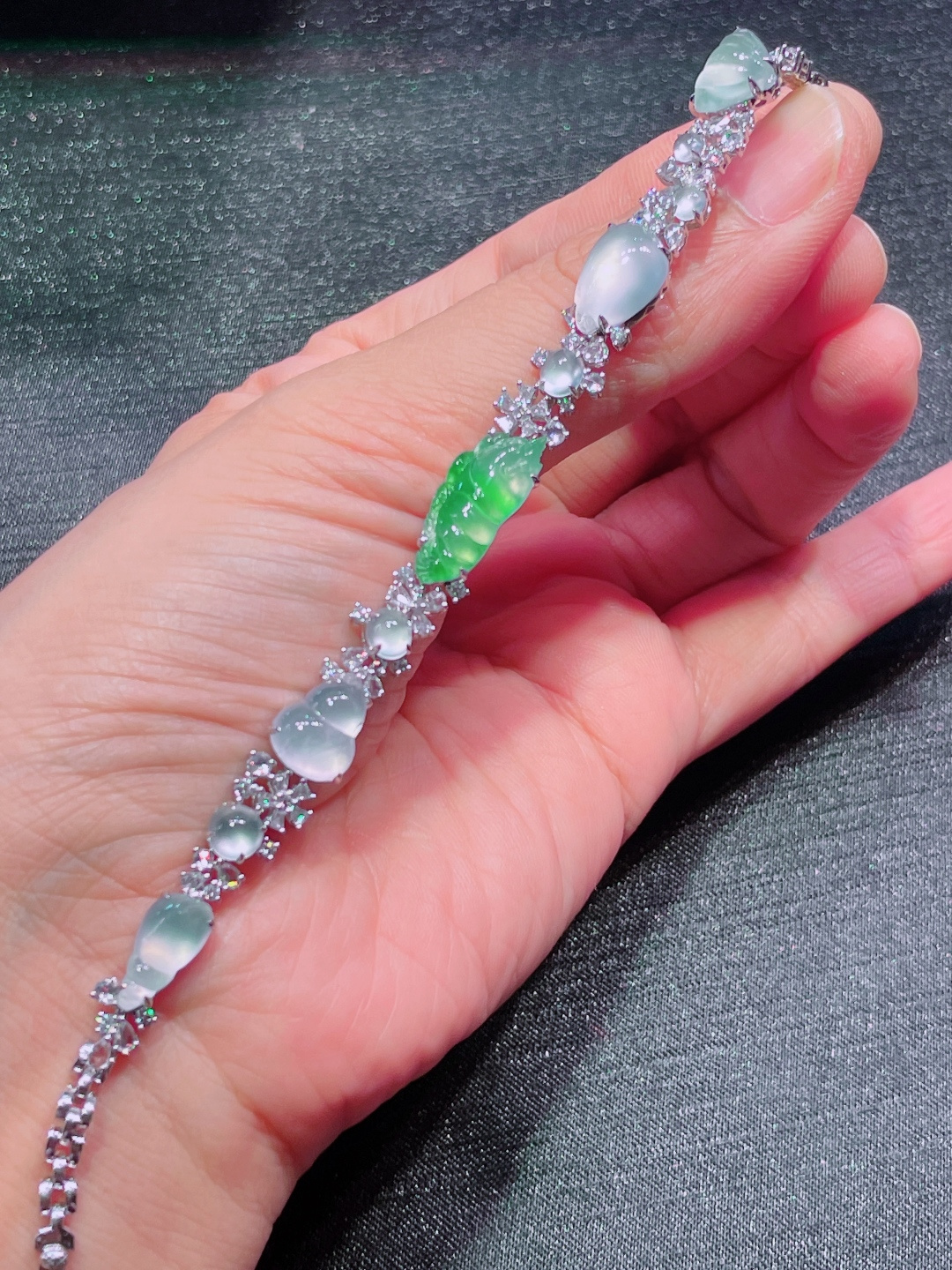 ️绿福豆手链，晶莹剔透，新颖时尚，19.5-8-3