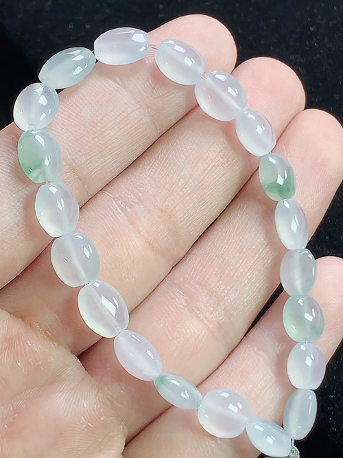 冰飘花玉珠手串，尺寸8.3-7.0-5.4mm，Q15lwh6