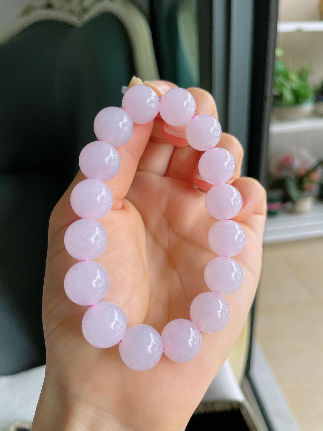 ️，天然翡翠A货，冰手串，尺寸：12.5mm。【编4396】