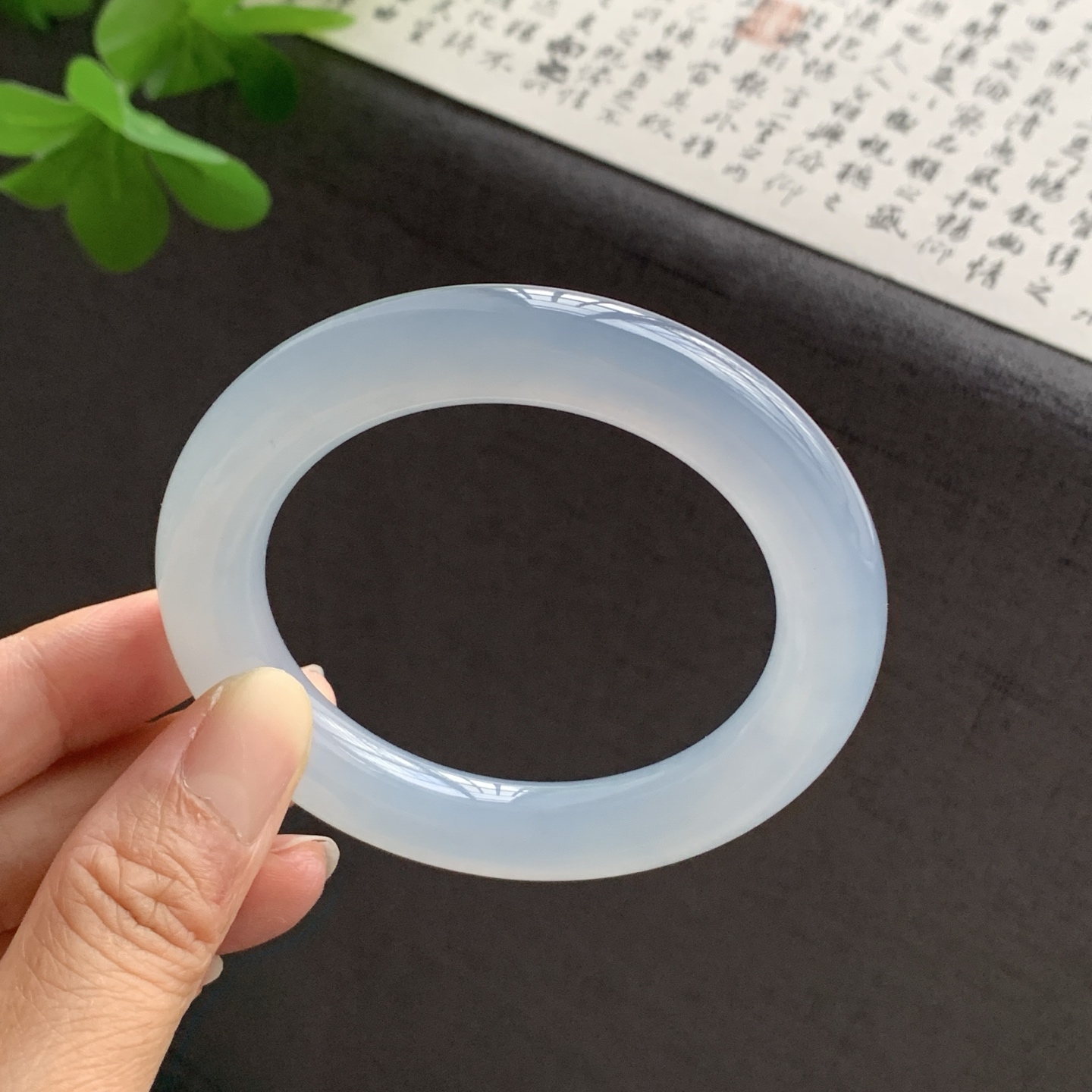 071427LJ 冰紫圆条翡翠手镯 54.8-10.8-11.2