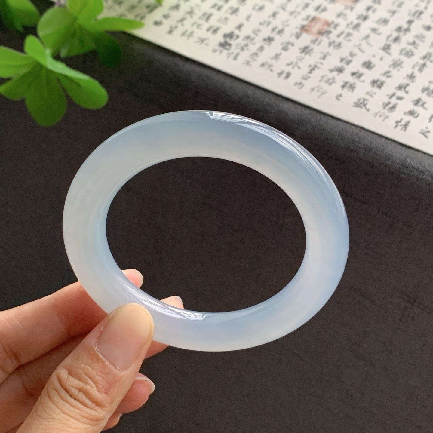 071427LJ 冰紫圆条翡翠手镯 54.8-10.8-11.2
