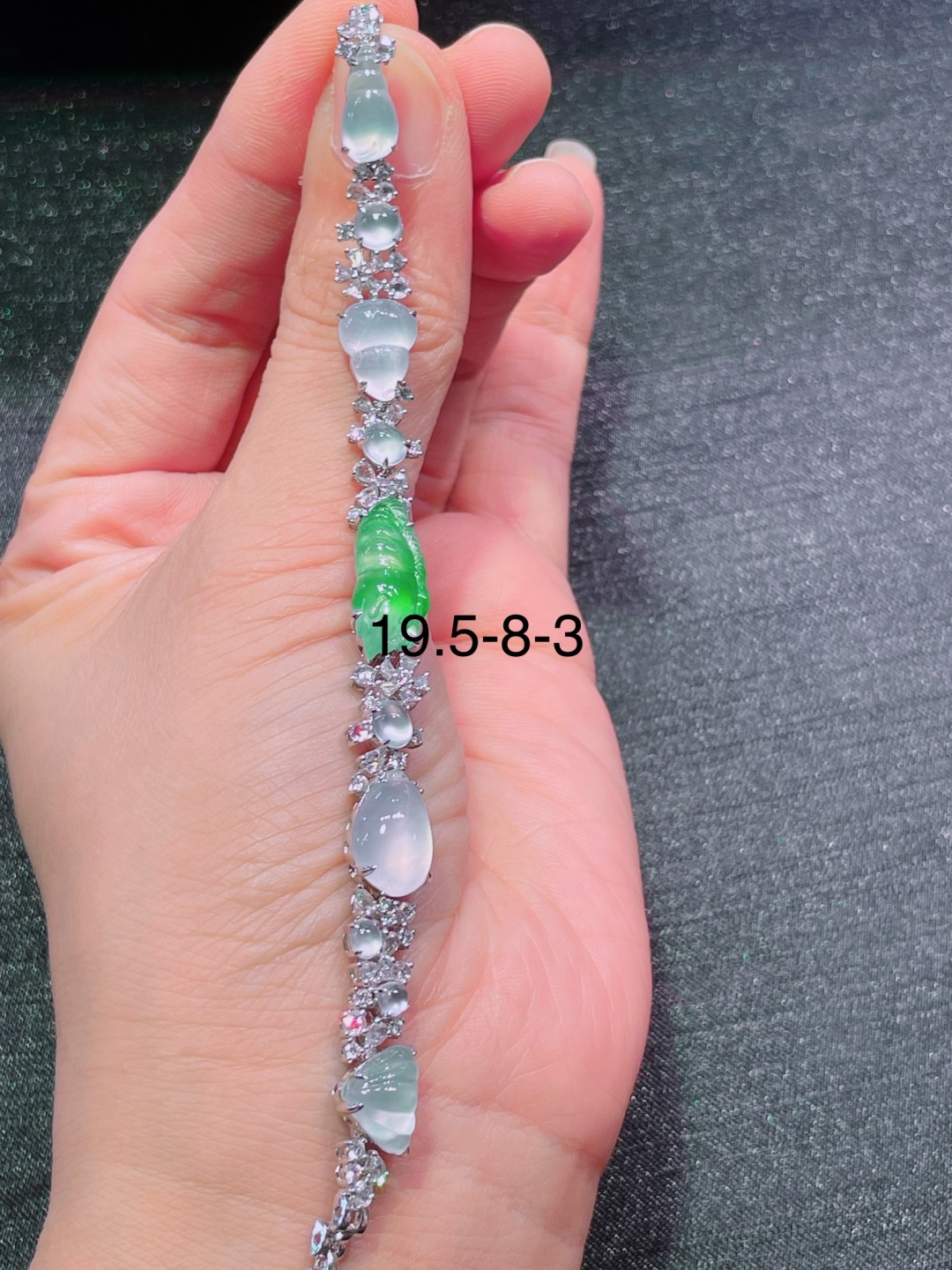 ️绿福豆手链，晶莹剔透，新颖时尚，19.5-8-3
