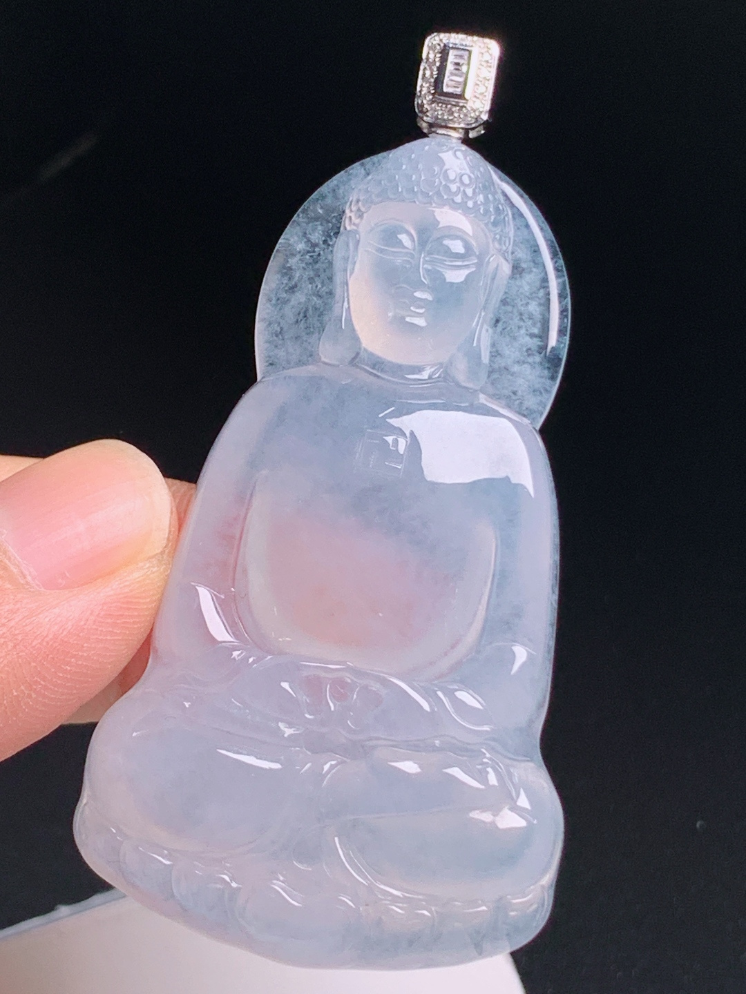 ️  冰种大日如来吊坠，种水通透荧光十足，雕工细腻肃穆祥和