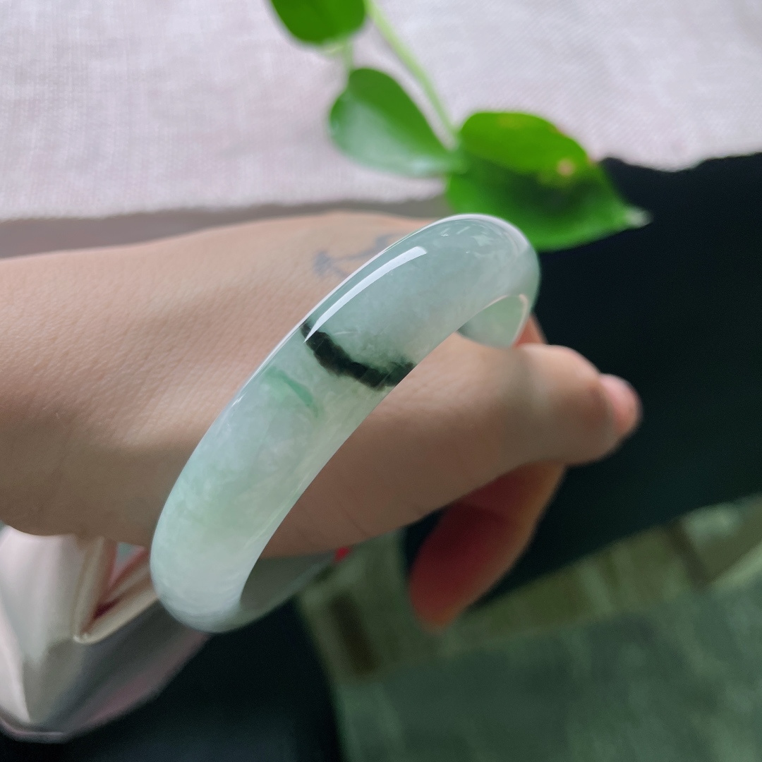 55.4/12.6/7.5冰飘花正圈，冰润细腻，种老。婉间风华，晶体纹，ss55950a