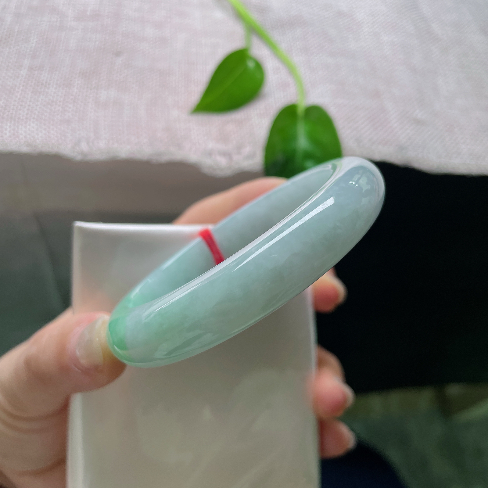 54.6/12.4/8.7，春彩正圈，绿意流转，如春水初生。双色交汇，意蕴深长，ss55629a
