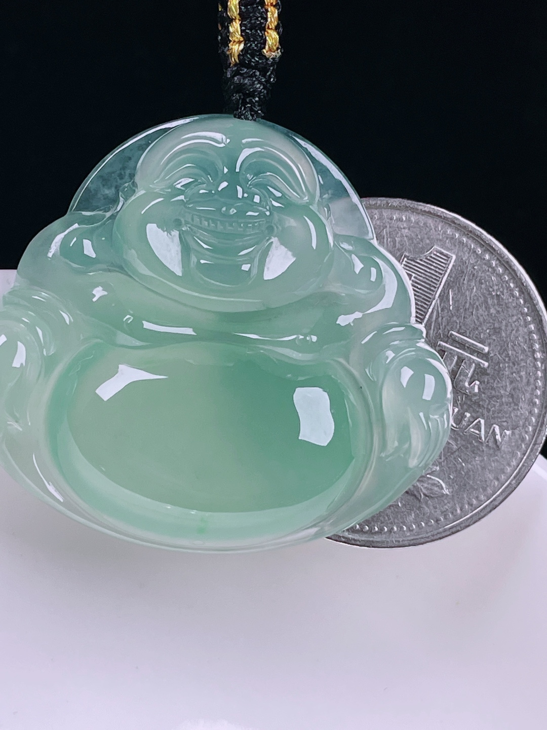 ️冰绿佛公，老种起光，细底通透，尺寸：30.3/34/6.5mm0716