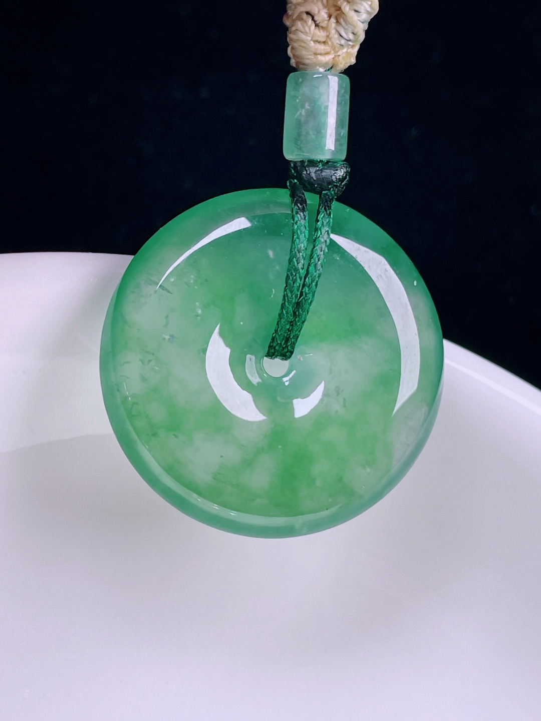 ️冰蓝平安扣，老种起光，细底通透，尺寸：22.3/5.3mm0716