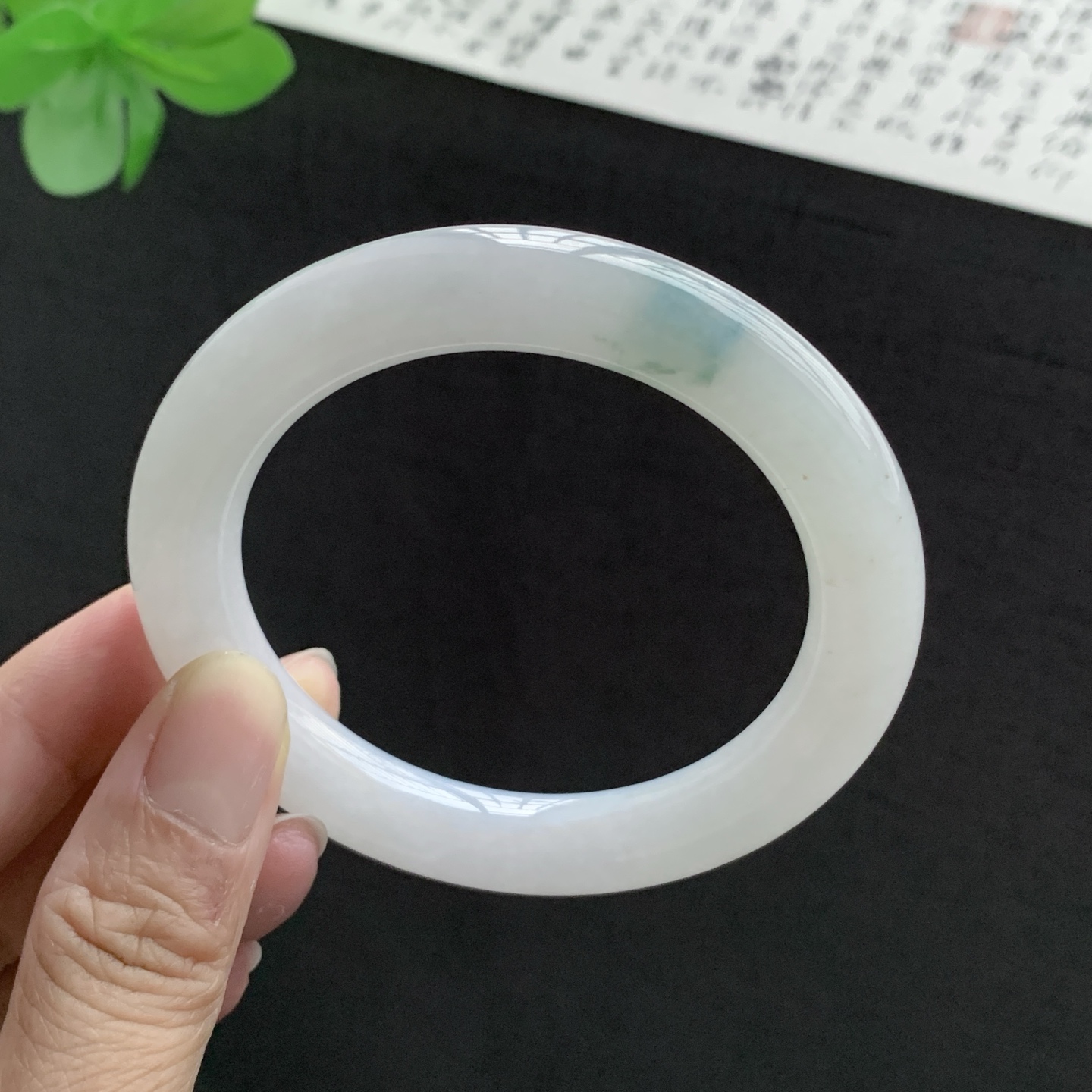 071519FN 飘花圆条翡翠手镯 56-10.3