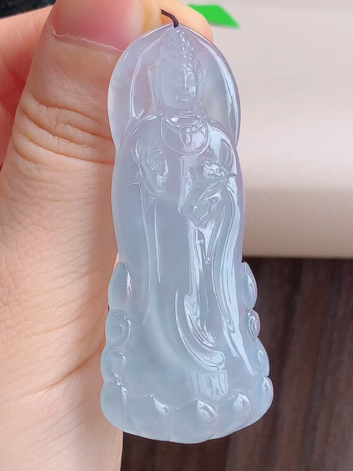 ️ 站观音，无裂，尺寸59.8-24.4-6.2mm，包A附证书