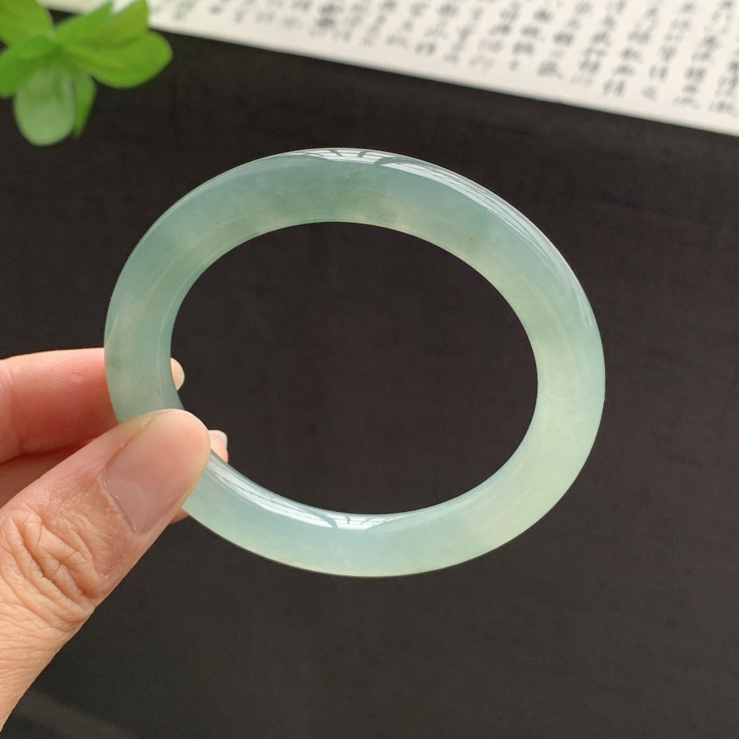 071510GX 飘花圆条翡翠手镯 53.4-9.8-9.3