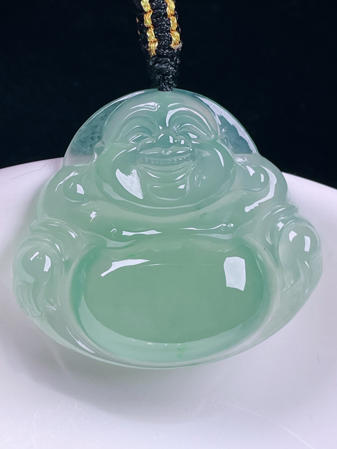 ️冰绿佛公，老种起光，细底通透，尺寸：30.3/34/6.5mm0716
