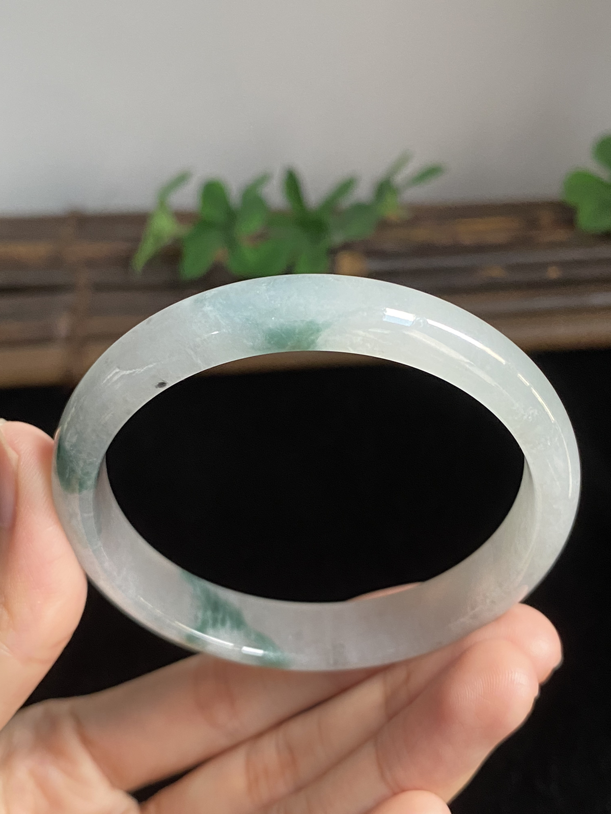 正圈56圈口，翡翠飘花手镯