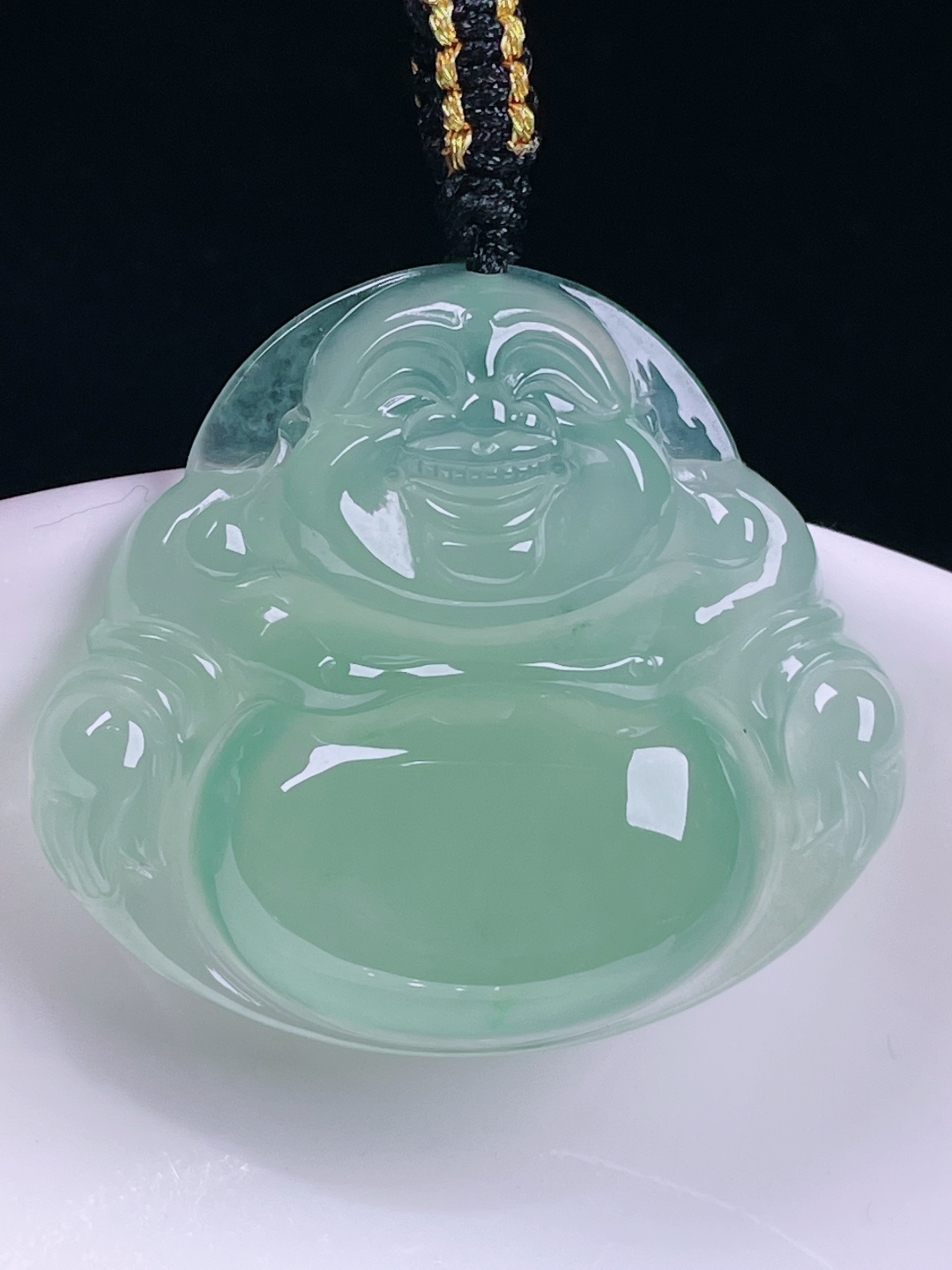 ️冰绿佛公，老种起光，细底通透，尺寸：30.3/34/6.5mm0716