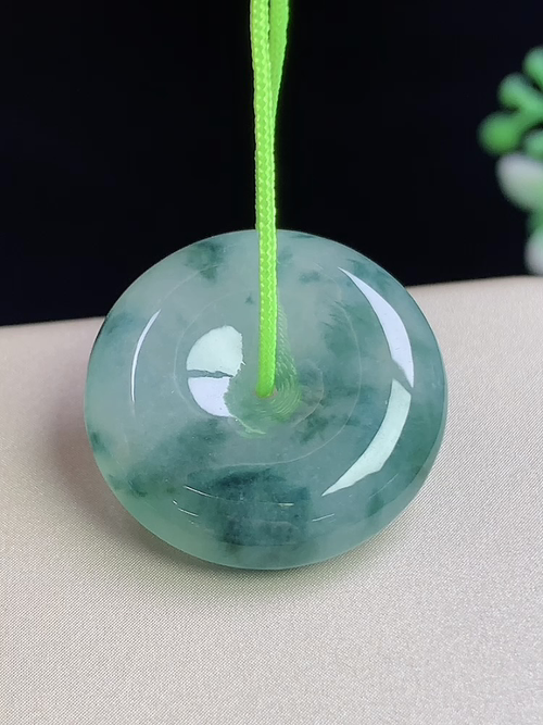 冰飘花平安扣，无裂，尺寸21-5.3mm，Q16zg9