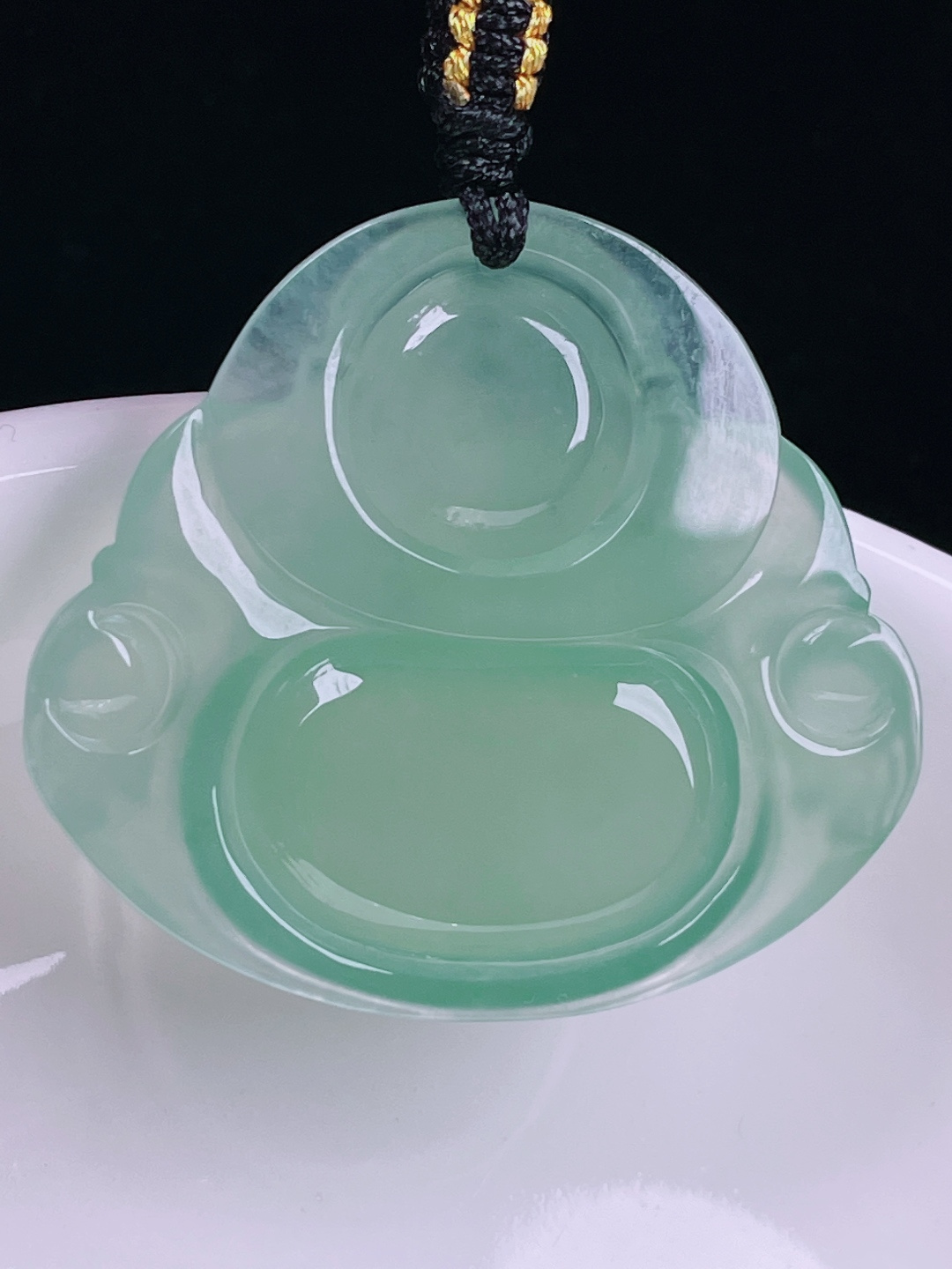 ️冰绿佛公，老种起光，细底通透，尺寸：30.3/34/6.5mm0716