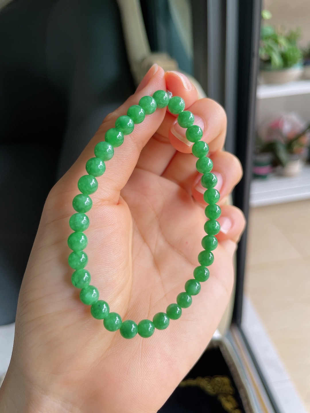 ️，天然翡翠A货，满绿手串，尺寸：5.5mm。【编2651】