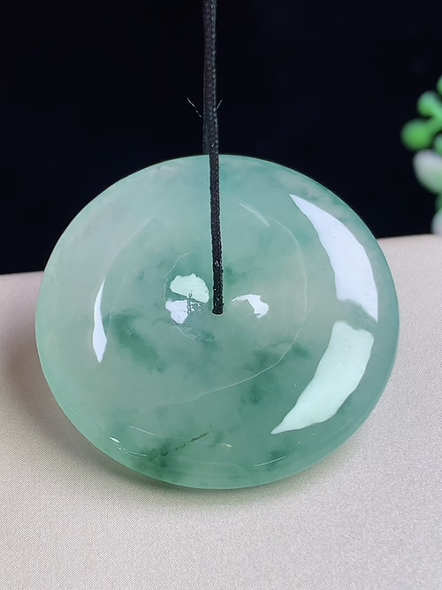 冰飘花平安扣，无裂，尺寸29.7-5.3mm，Q16tgj