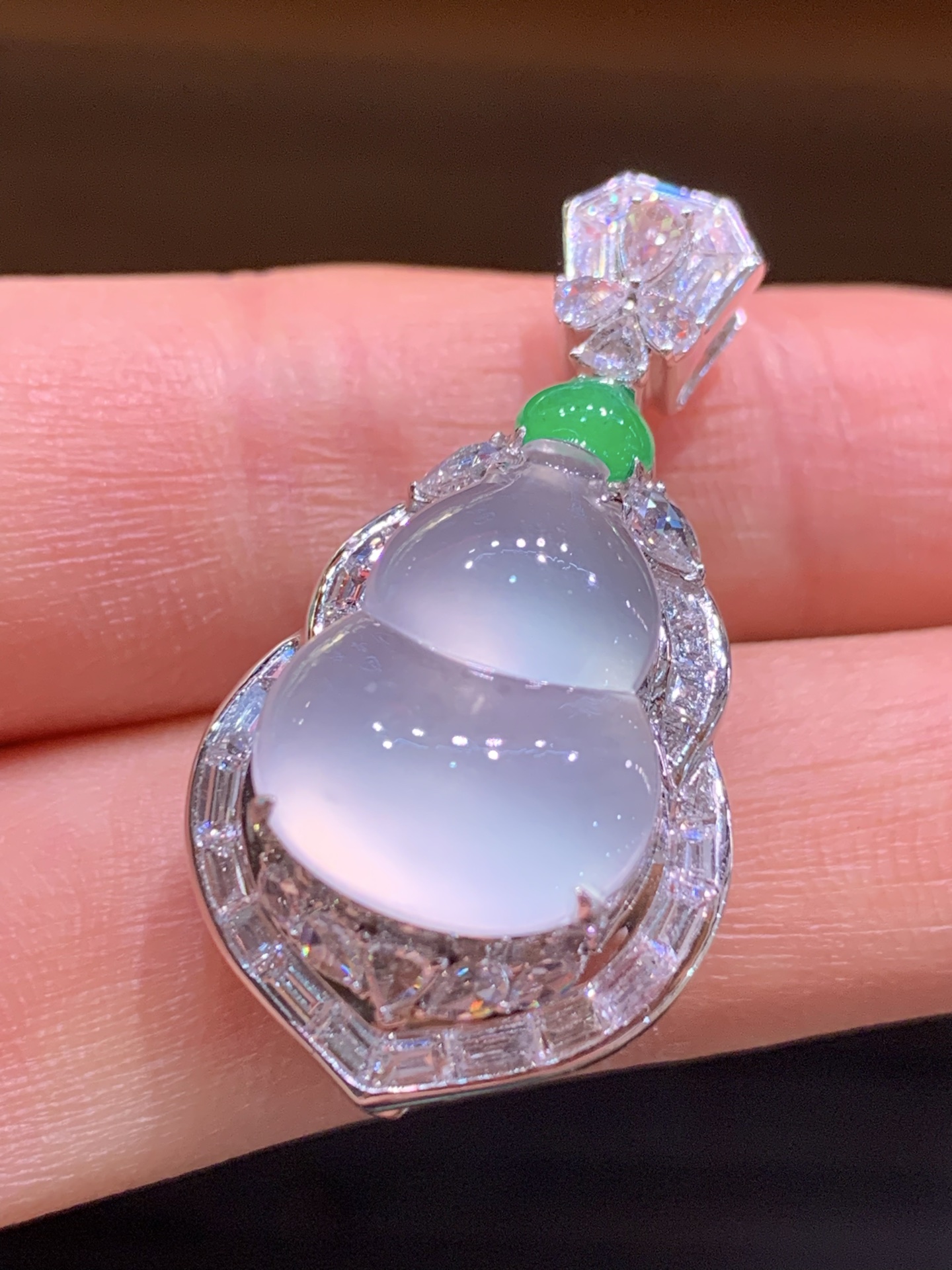 玻璃种起光葫芦吊坠