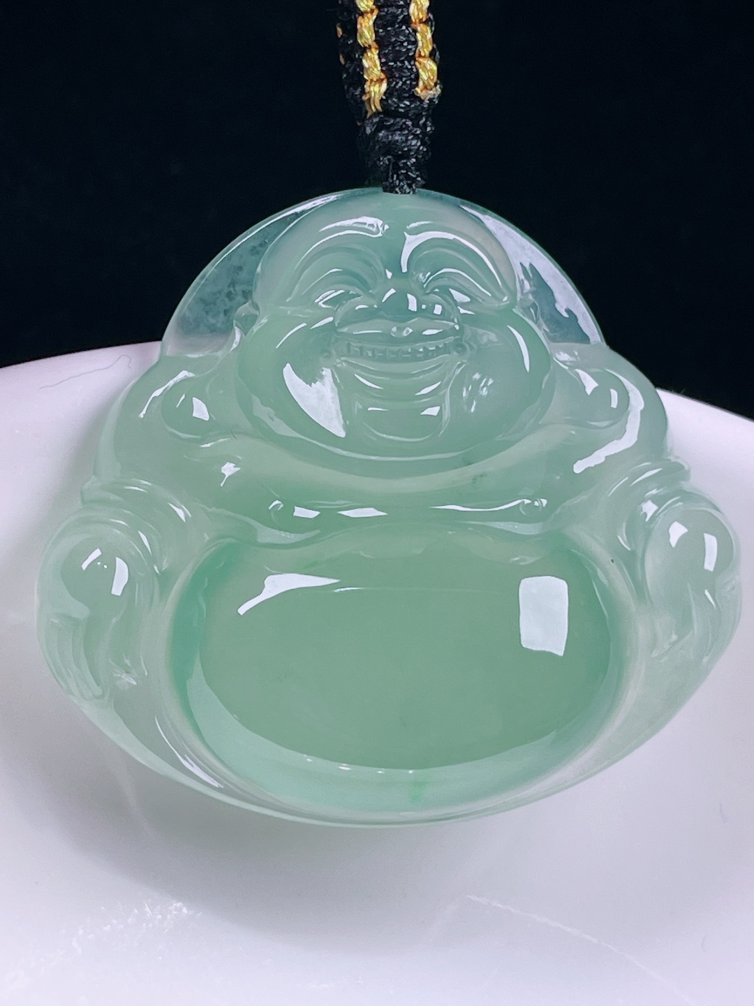 ️冰绿佛公，老种起光，细底通透，尺寸：30.3/34/6.5mm0716