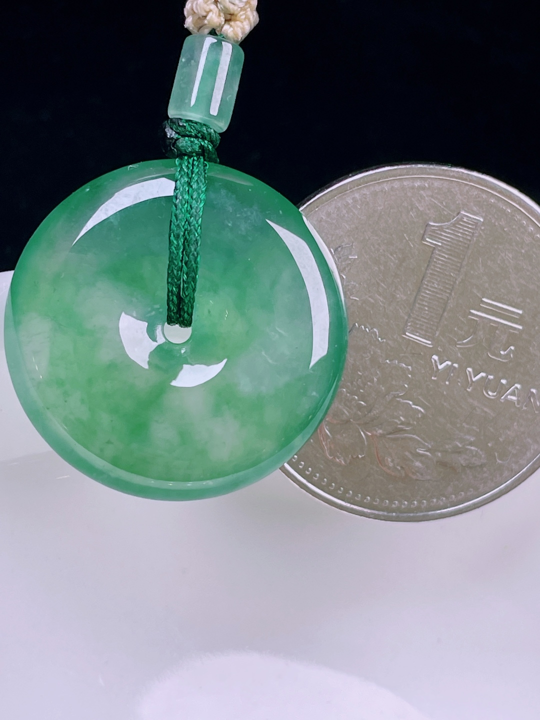 ️冰蓝平安扣，老种起光，细底通透，尺寸：22.3/5.3mm0716